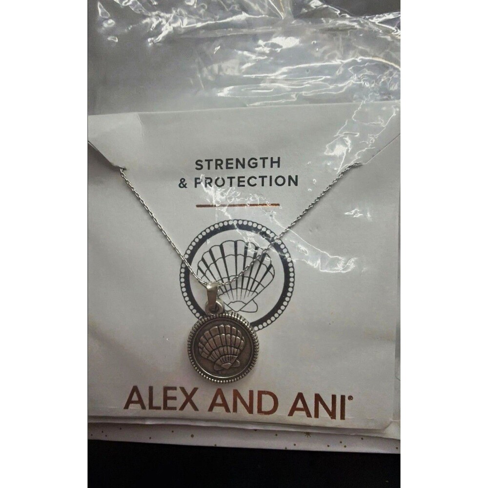 ALEX AND ANI Strength & Protection Nautical Coin Pendant Necklace Silver Tone